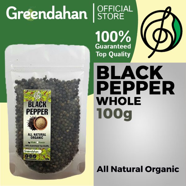 Whole Black Pepper  100g - Pure, Organic Spice