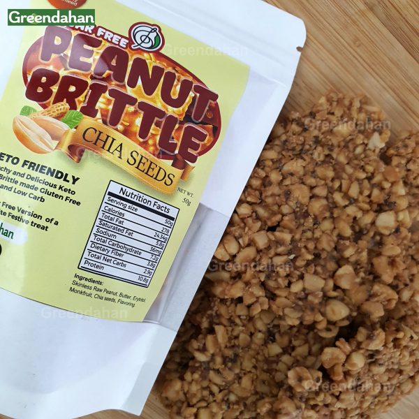 Peanut Brittle SUGAR FREE (with Chia Seeds) -Keto / Low Carb Friendly, Monkfruit Sweetened - Image 2