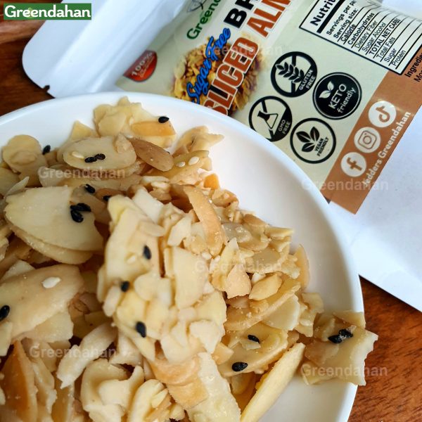 Sugar-Free Brittle Sliced Almonds with Sesame seeds 50g - Keto/Low carb Friendly, Gluten-Free - Image 2