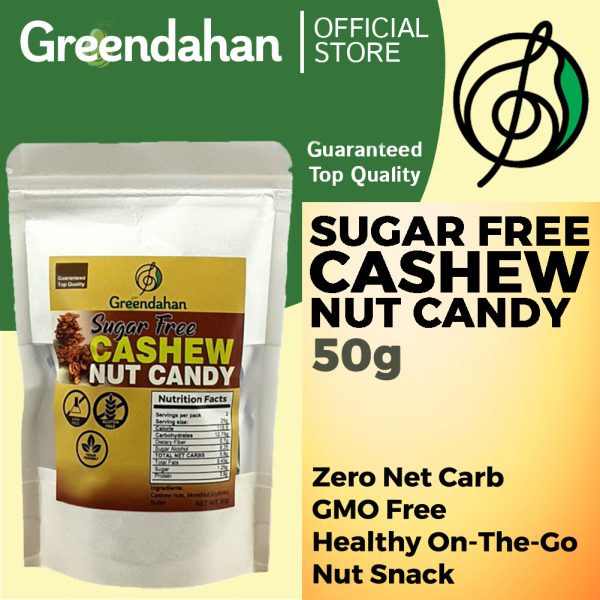 Sugar-Free Cashew Nut Candy 50g - No Maltodextrin, Gluten-Free