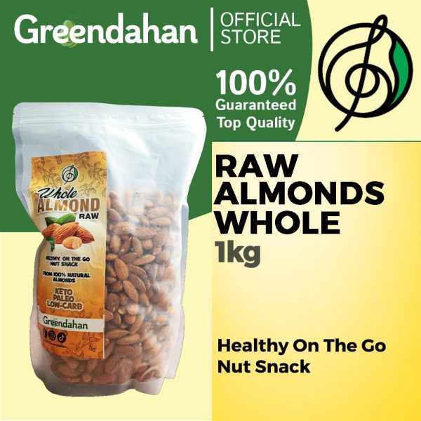 Greendahan Raw Almonds (Whole) - USA Brand, Keto, Low Carb Nut