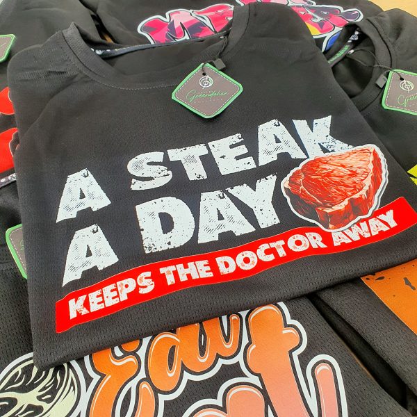 Advocacy Shirts (A STEAK A DAY) - Low Carb Statement Shirt, Carnivore Series