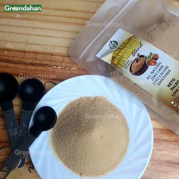 Golden Monkfruit Erythritol Blend Granules (Golden Brown) - 2x sweetness,  NO MALTODEXTRIN - Image 2