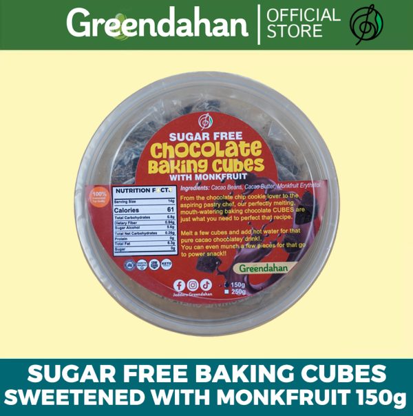 Sugar-Free Chocolate Cubes (with Monkfruit) - Keto and Low carb Friendly, Locally Made, NO MALTODEXTRIN