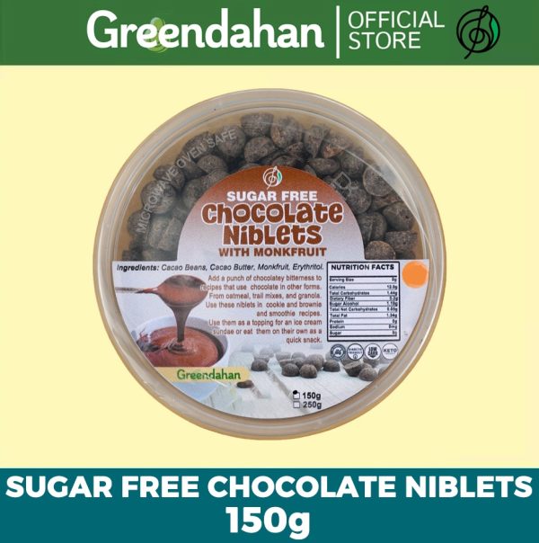 Sugar-Free Chocolate Chips Niblets (with Monkfruit)g - Keto and Low carb Friendly, Locally Made, NO MALTODEXTRIN