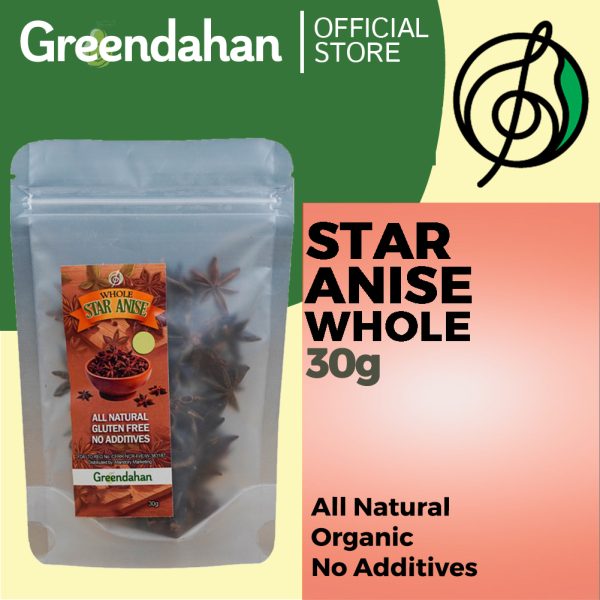 Star Anise 30g (Whole) - All Natural, Organic